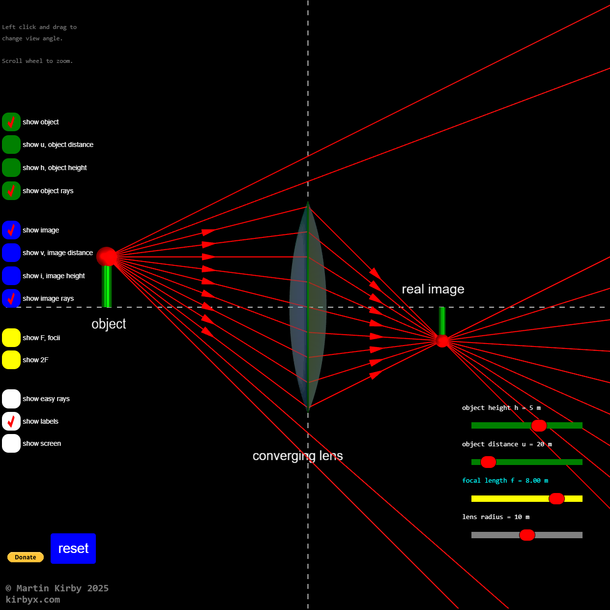 3D Ray Diagram Simulation