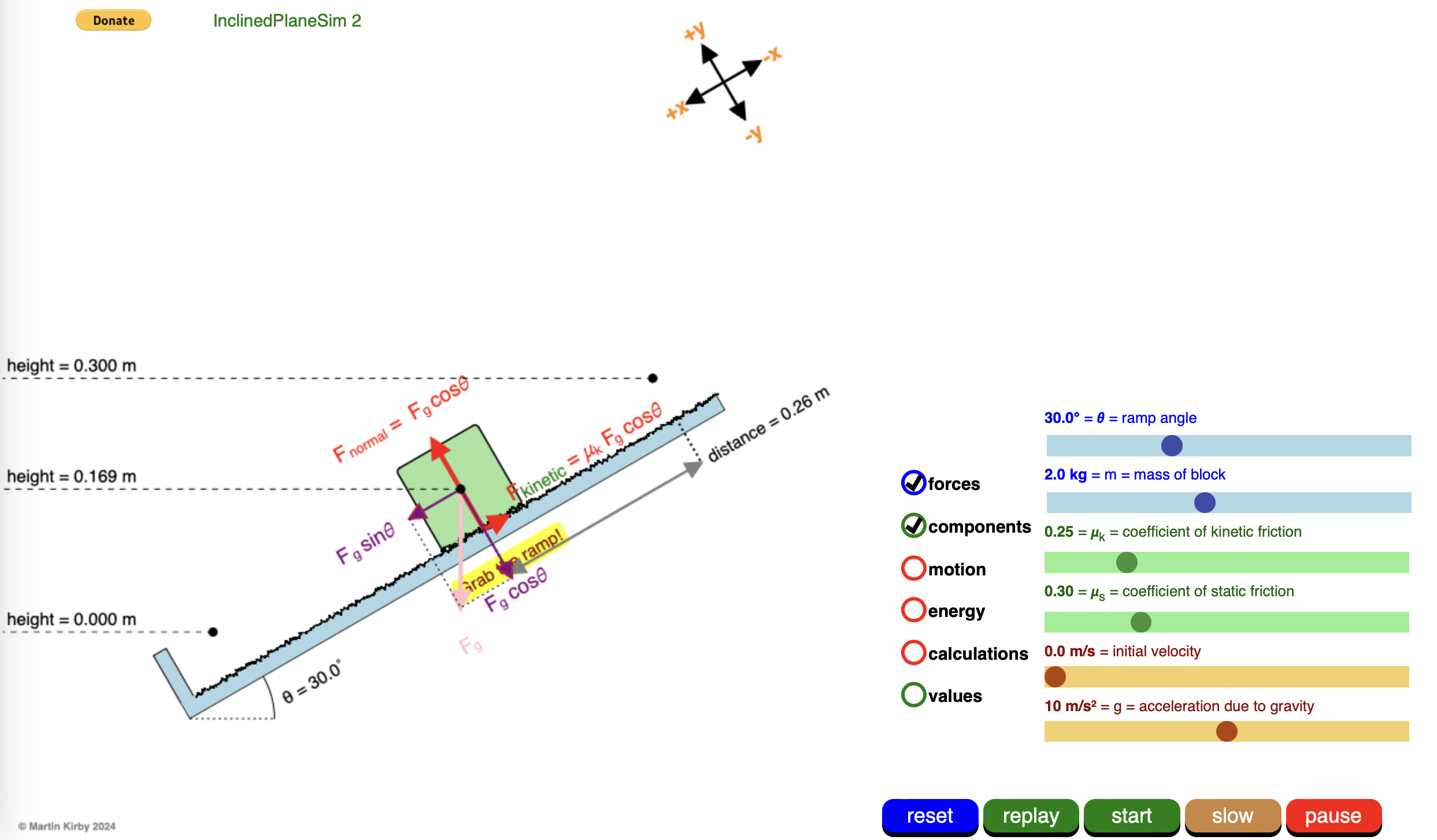 Inclined Plane Simulation