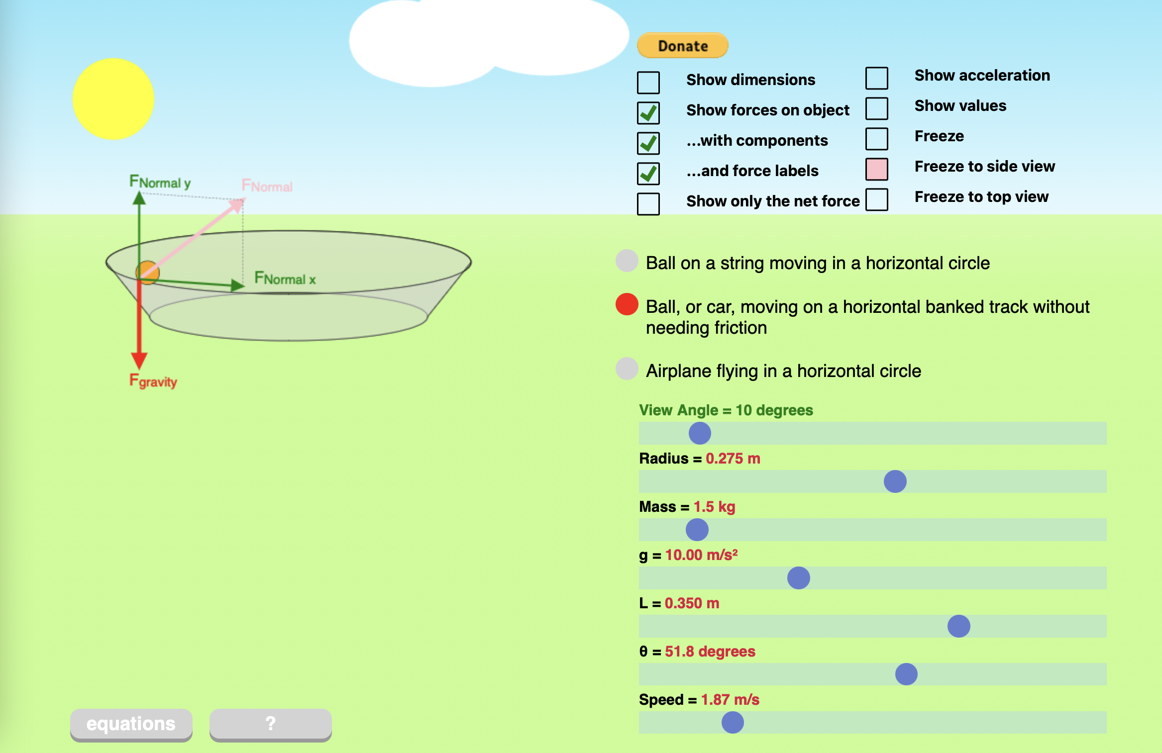 Horizontal Circle Simulation