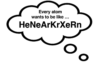 Quote: Every atom wants to be like HeNeArKrXeRn.
