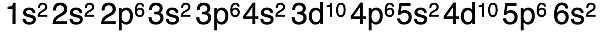 Full electron configuration for barium atom.
