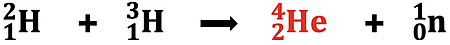 A completed nuclear equation for a bombardment reaction; part of a problem in which a student must identify the missing product nucleus.