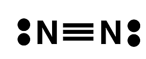 Lewis electron dot diagram for N2.