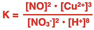 Equilibrium constant equation to match a given reaction.