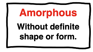 Generic definition of amorphous as being without definite shape or form.