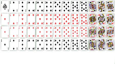 Cards organized by suit.