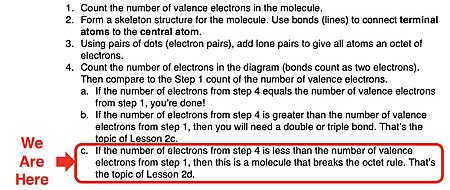 Step by step procedure for drawing Lewis electron dot diagrams.