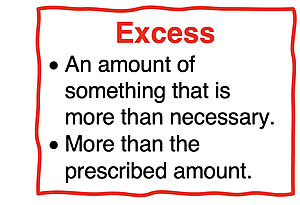 Definition of the word excess in a non-scientific context.