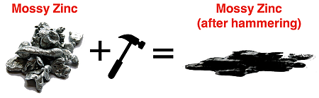 Example of a physical change - hammering.